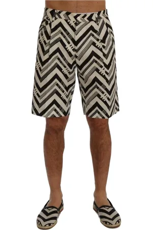 Dolce & Gabbana Casual Shorts, male, , Size: XL Striped Cotton Linen Shorts