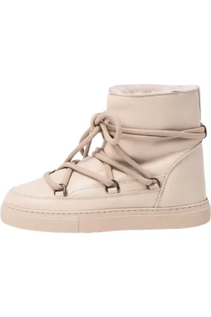 INUIKII Winter Boots, female, , Size: 9 US Cream Leather Sneaker