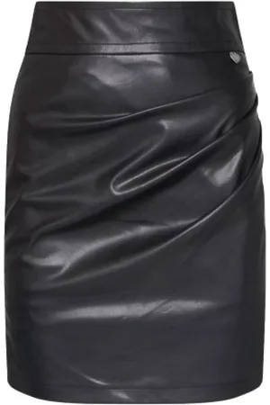 Twin-Set Short Skirts, female, , Size: XS Draped Faux Leather Skirt