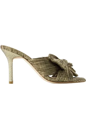 Loeffler Randall Heeled Mules, female, , Size: 7 US Claudia Gold Synthetic Leather Sandals