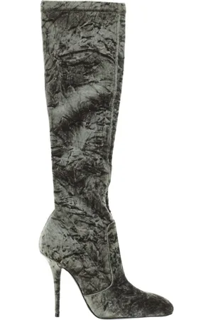 Saint Laurent Heeled Boots, female, , Size: 6 US Velvet Ankle Boots for Women