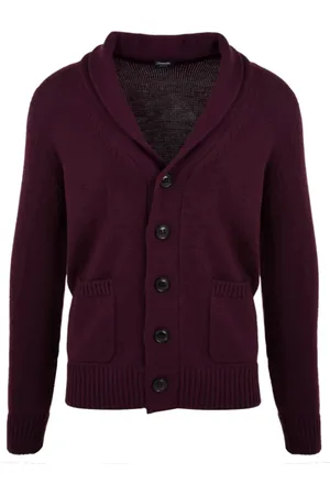 DRUMOHR Cardigans, male, , Size: XL Bordeaux Sweater Cardigan for Men