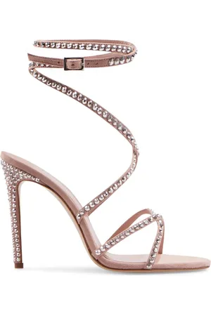 PARIS TEXAS High Heel Sandals, female, , Size: 10 1/2 US Powder Criss-Cross High Heel Sandals