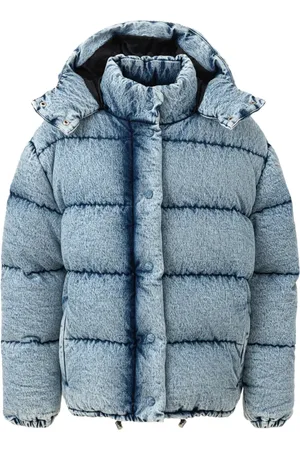 Miu Miu Winter Jackets, female, , Size: 2XS Denim Puffy Jacket
