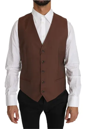 Dolce & Gabbana Suit Vests, male, , Size: L Luxury Wool Silk Waistcoat Vest
