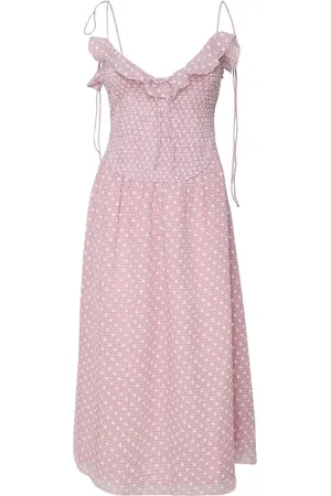 For Love & Lemons Midi Dresses, female, , Size: XS Retro Ruffled Neckline Dress