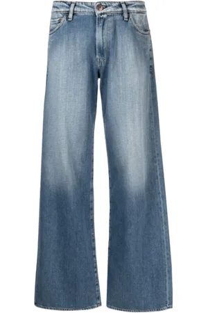 3x1 Wide Jeans, female, , Size: W30 Steel Wide Leg Denim Jeans