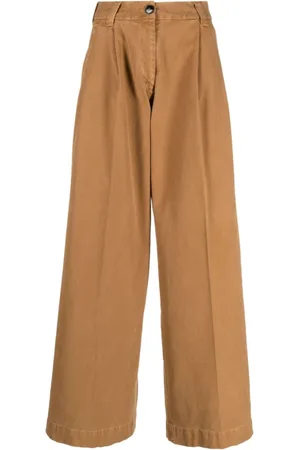 GABRIELE PASINI Wide Trousers, female, , Size: S Wide Leg Cotton Trousers