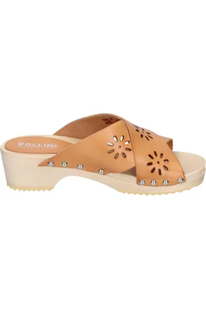 Pollini Heeled Mules, female, , Size: 9 US Leather Womens Sandals Stylish