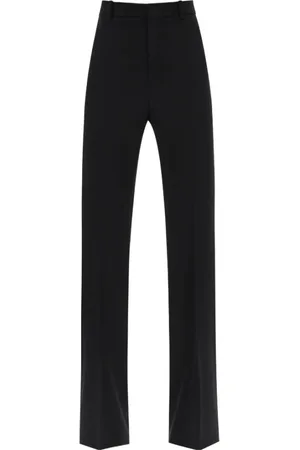 Saint Laurent Straight Trousers, female, , Size: L Satin Wool Trousers