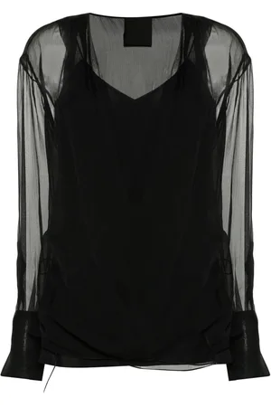 Givenchy Blouses, female, , Size: XS Silk Chiffon Wrap Blouse