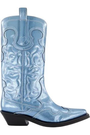 Ganni Cowboy Boots, female, , Size: 8 US Embroidered Western Boot