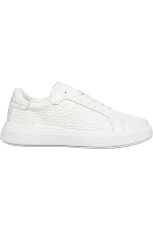 Calvin Klein Sneakers, male, , Size: 12 US Logo Pattern Lace-Up Sneakers