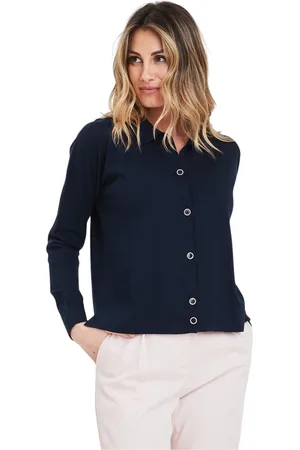Gran Sasso Cardigans, female, , Size: S Sophisticated Split Polo Shirt