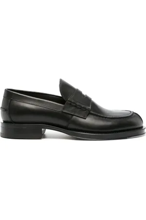 Lanvin Loafers, male, , Size: 8 US Penny-Slot Leather Loafers