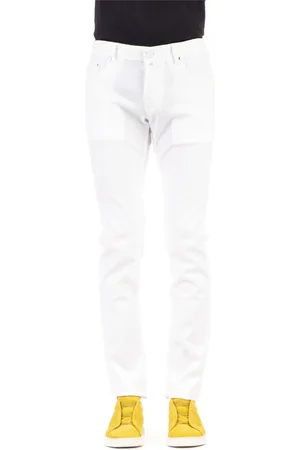 Jacob Cohen Straight Trousers, male, , Size: W36 Lightweight Linen Pants with Unique Details