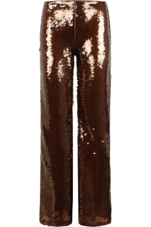Alberta Ferretti Wide Trousers, female, , Size: S Sequins Flared Trousers