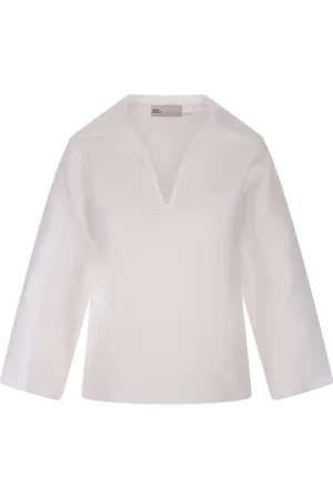 Tory Burch Long Sleeve Tops, female, , Size: S Silk Open Collar Blouse