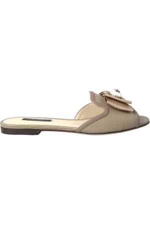 Dolce & Gabbana Sliders, female, , Size: 5 US Logo Flats Sandals