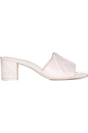 Alexander McQueen Heeled Mules, female, , Size: 9 US Pink Seal Embellished Sandals