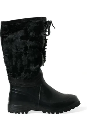 Dolce & Gabbana High Boots, male, , Size: 11 US Sleek Shearling Mid Calf Boots