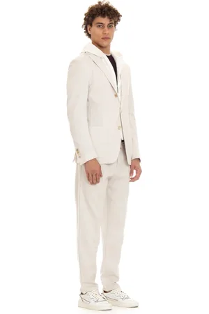 ELEVENTY Single Breasted Suits, male, , Size: M Horn Button Jacket with Detachable Davantino