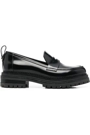 Sergio Rossi Loafers, female, , Size: 8 1/2 US Leather Slip-On Flat Shoes