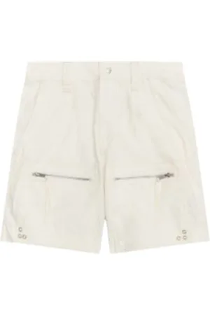 Isabel Marant Casual Shorts, male, , Size: W36 Cotton Ecru Shorts with Zip Pockets