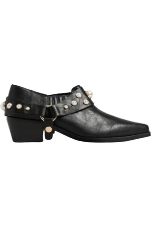 Twin-Set Pumps, female, , Size: 7 US Leather Boots with Pearl Decorated Removable Strap