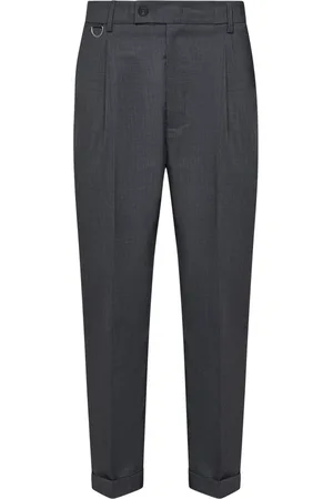 LOW BRAND Suit Trousers, male, , Size: W33 Slim-Fit Grey Wool Trousers