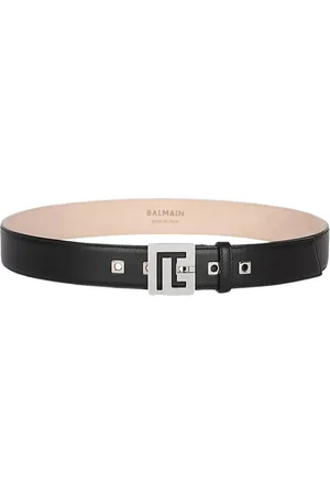 Balmain Belts, male, , Size: 100 CM Leather PB Belt with Adjustable Monogram Buckle