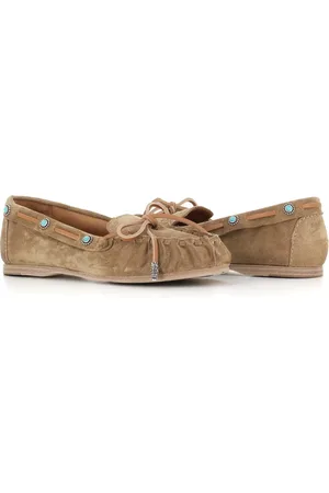 SARTORE Loafers, female, , Size: 6 US Suede Sandals with Blue Studs