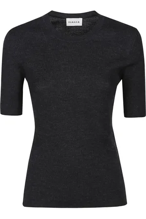 P.A.R.O.S.H. Round-neck Knitwear, female, , Size: S Short Sleeve Sweater in Leila Style