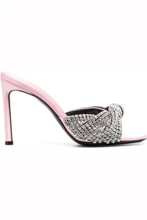 Sergio Rossi Heeled Mules, female, , Size: 9 US Rose Pink Crystal Mules
