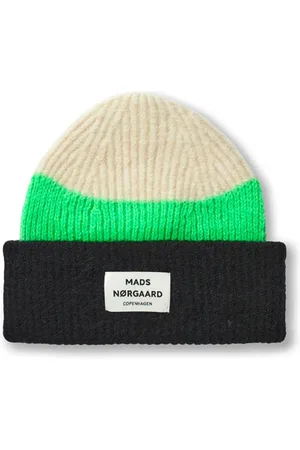 Mads Norgaard Beanies, female, , Size: ONE SIZE Striped Knit Hat