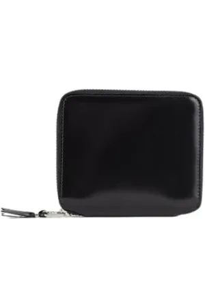 Comme des Garçons Wallets & Cardholders, male, , Size: ONE SIZE Black Leather Wallet with Silver Zipper