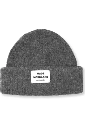 Mads Norgaard Beanies, female, , Size: ONE SIZE Ribbed Knit Hat with Logo