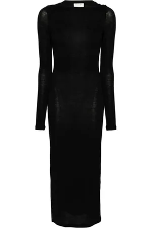 Saint Laurent Maxi Dresses, female, , Size: S Knit Cowl Neck Dress