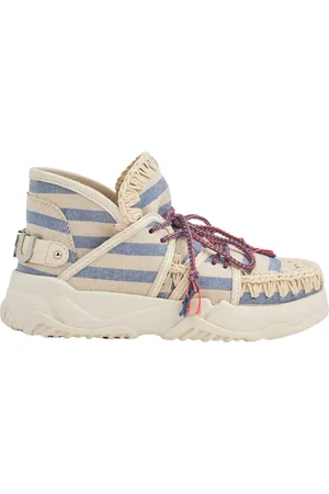 Mou Sneakers, female, , Size: 6 US Striped Fabric Lace Up Trainer