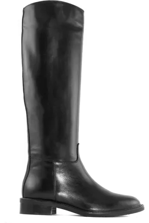 Julie Dee High Boots, female, , Size: 8 US Leather Zipper Boots Almond Toe