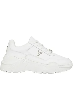 Windsor Sneakers, female, , Size: 11 US Leather Women`s Sneakers with Contrast Logo - Size 40