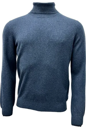 Gran Sasso Turtlenecks, male, , Size: 3XL Merino/Cashmere Rollneck Sweater, Atlantic