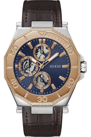 Guess Watches, male, , Size: ONE SIZE Multifunction Prime Leather Watch