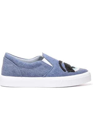 Chiara Ferragni Sneakers, female, , Size: 9 US Denim Slip-On Sneakers