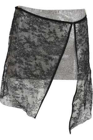Nué Notes Short Skirts, female, , Size: M Glittering Lace Embroidered Skirt