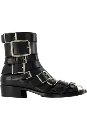 Alexander McQueen Ankle Boots, female, , Size: 7 US /Silver Leather Boots