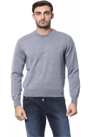 BILLIONAIRE Round-neck Knitwear, male, , Size: S Embroidered Merino Wool Sweater