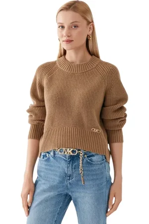 Michael Kors Round-neck Knitwear, female, , Size: XS Ribbed Sweater