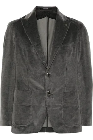 TAGLIATORE Blazers, male, , Size: 3XL Anthracite Cotton Cashmere Blazer