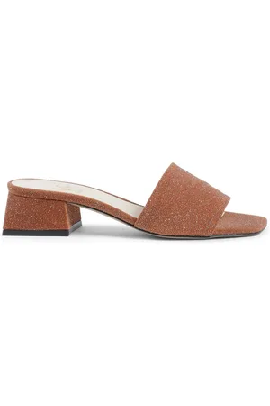 19V69 Italia Heeled Mules, female, , Size: 7 US Leather Pumps with 4 cm Heel